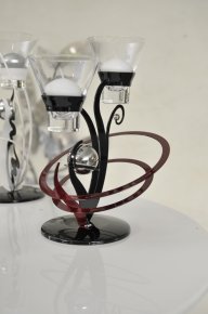 BOUGEOIR CERCLES ROUGES 2 COUPELLES BC LABEL